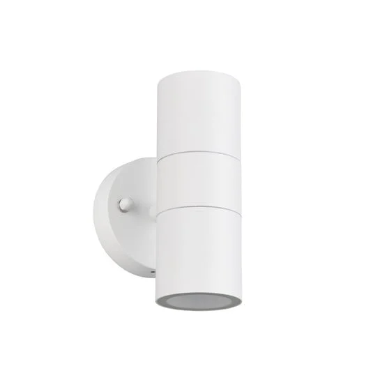 Aplique para exterior Turia, blanco mate, altura 16 cm, metal