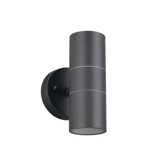 Aplique para exterior Turia, antracita, altura 16 cm, metal