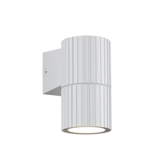 Aplique para exterior Parana, blanco mate, altura 11 cm, metal