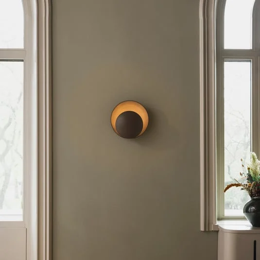 Aplique de pared Globen Lighting ORBIT, marrón, Ø 30 cm, enchufe