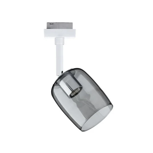 Foco de riel Paulmann URail Blossom, blanco señal/gris humo