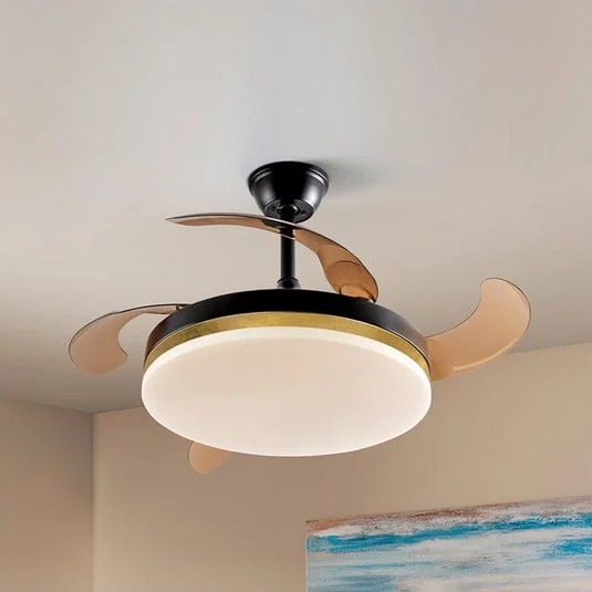 Ventilador de techo LED Vento negro/dorado/ahumado Ø 100 cm silencioso