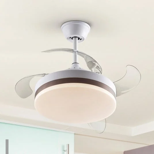 Ventilador de techo LED Vento blanco/bronce/ahumado, Ø 90 cm, silencioso