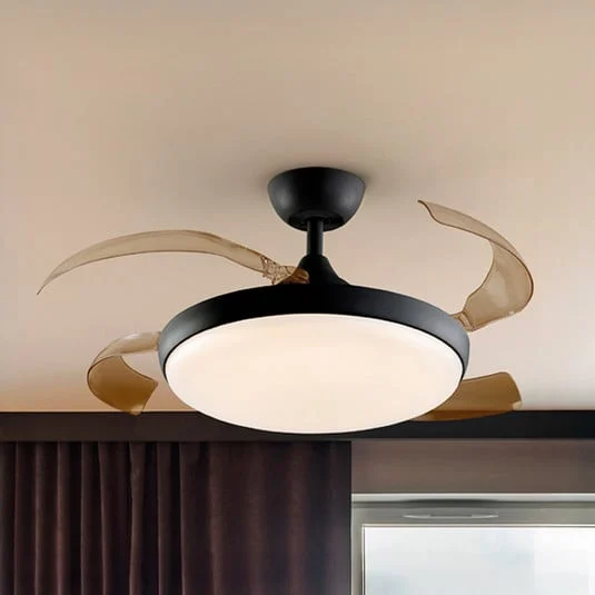 Ventilador de techo LED Venturi negro/humo CC Ø 106 cm silencioso