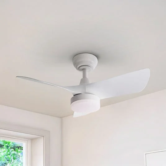 Ventilador de techo LED Tropic, blanco, Ø 76 cm, silencioso, CCT