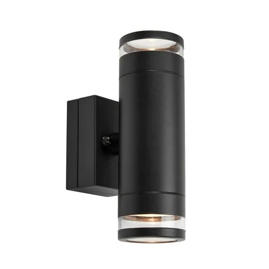 Aplique LED para exterior Luno, negra, 2 luces, IP65, atenuable.