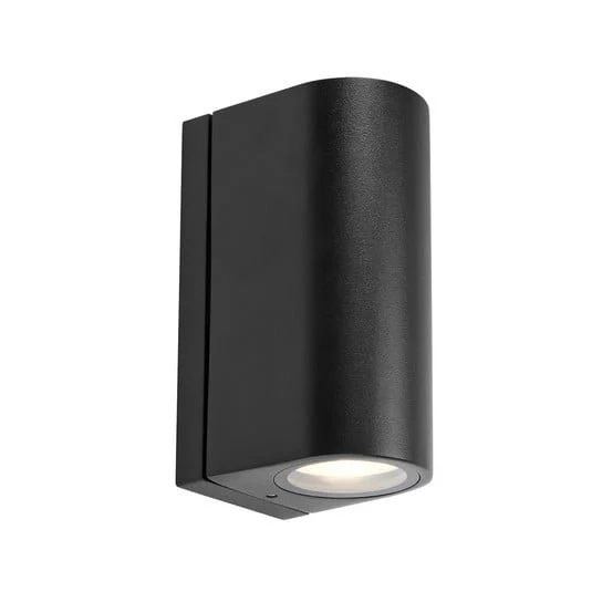 Aplique LED para exterior Alor, negra, 2 luces, IP65, atenuable