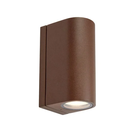 Aplique LED para exterior Alor, marrón, 2 luces, IP65, atenuable