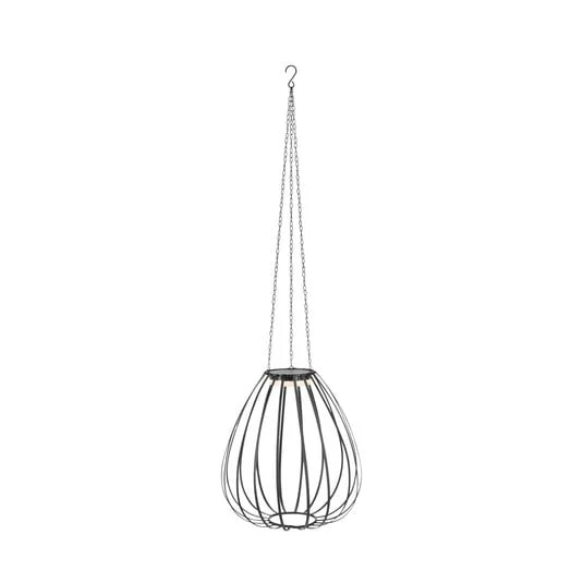 Lámpara colgante LED Ovia, Ø 42 cm, negro, IP44, atenuable.