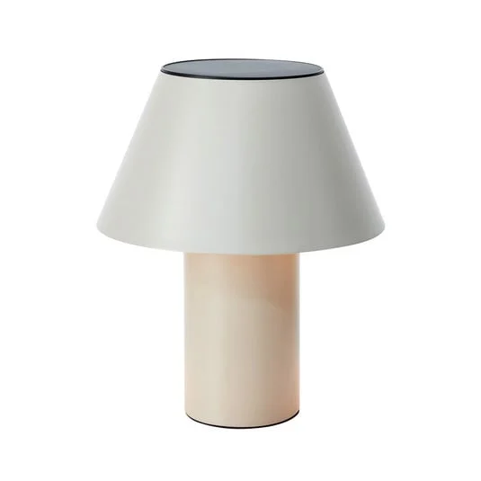 Lámpara de mesa LED Vivo, gris, IP44, altura 30 cm, atenuable.