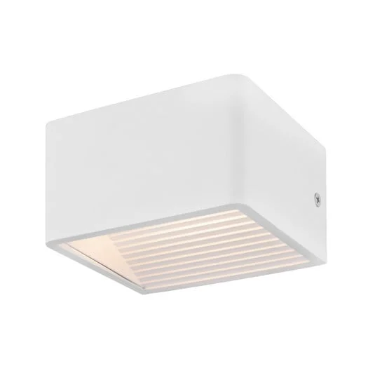 Aplique LED para exterior Doninni 1, blanco, 13 cm de ancho, 2 luces.
