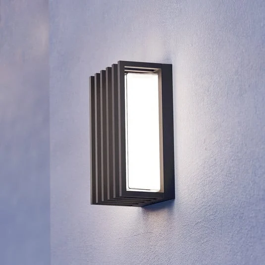 Aplique LED para exterior Genovese, negro, altura 24 cm, metal