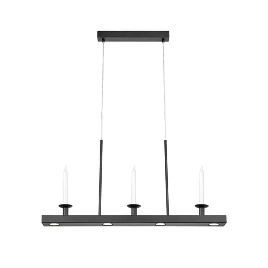 Lámpara colgante LED Dining, negra, longitud 82 cm, hierro, atenuable.