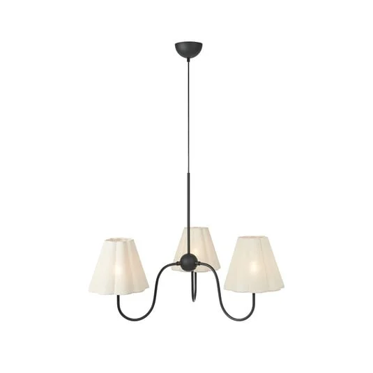 Lámpara colgante Veya, beige, lino, Ø 90 cm, E14