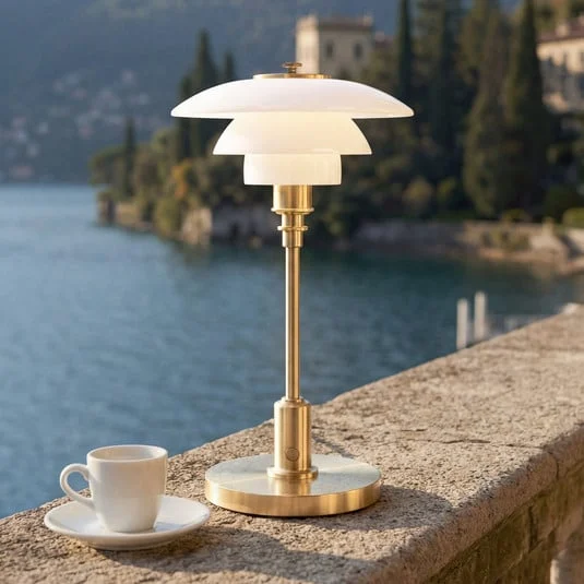 Lámpara de mesa recargable PH 1-1 Portable de Louis Poulsen, latón, IP44
