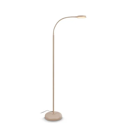 Lámpara de pie LED Megg, beige, metal, 3000 K, regulador táctil