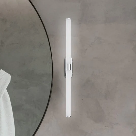 Aplique de pared LED Runt, longitud 60 cm, cromada, 4000 K, IP44