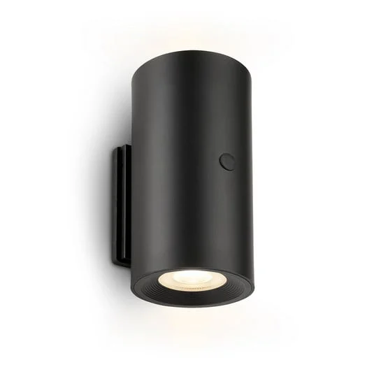 Aplique de pared LED Isy, negro mate, plástico, 3000 K