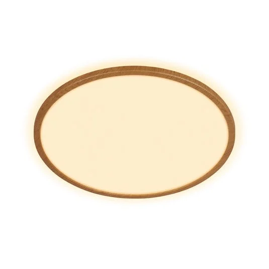 Plafón LED Tava Wood, Ø 42 cm, plástico, 3000 K