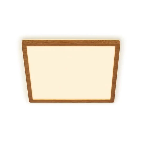 Plafón LED Tava Wood, 29 x 29 cm, plástico, 3000 K