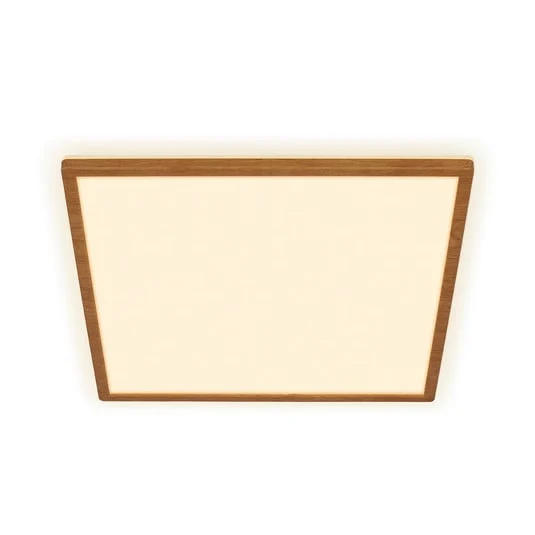 Plafón LED Tava Wood, 42 x 42 cm, plástico, 3000 K