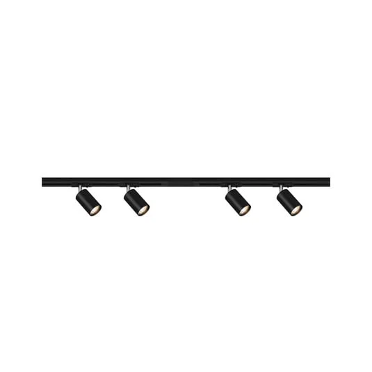 Sistema de riel, kit básico, negro, longitud 150 cm, 4 x GU10