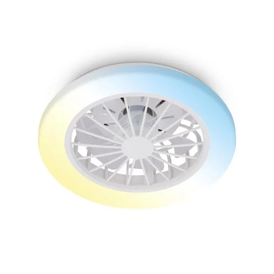 Ventilador de techo LED Pafo, blanco, plástico, CCT, control remoto