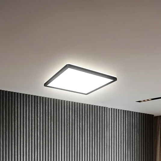 Panel LED Slim Control Remoto RGBW, 29 x 29 cm, negro, retroiluminación