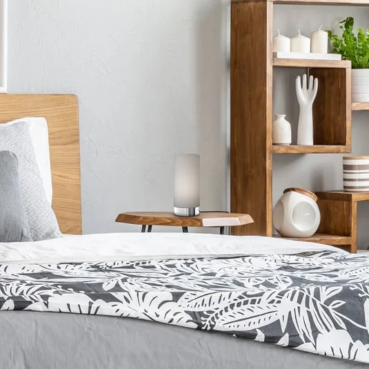 Lámpara de mesa Gloris, gris, textil, altura 24,4 cm, E14, atenuador
