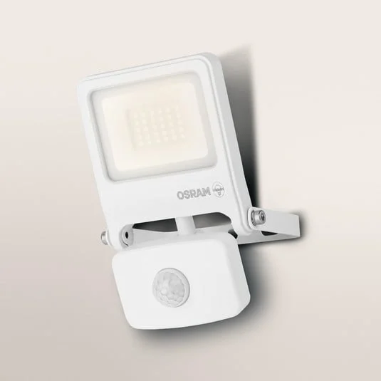 Foco exterior OSRAM ENDURA FLOOD, blanco, sensor 20 W 830 IP44