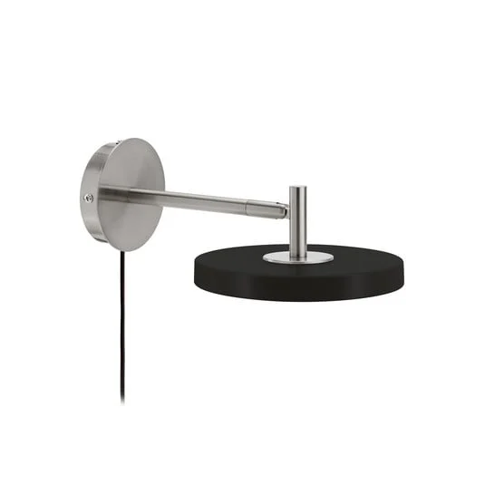 Aplique de pared LED UMAGE Asteria Short, negro, acero, con enchufe