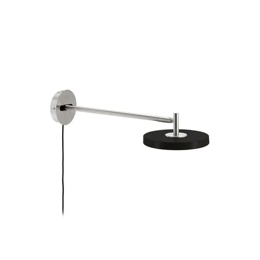 Aplique de pared LED UMAGE Asteria Long, negro, acero, con enchufe