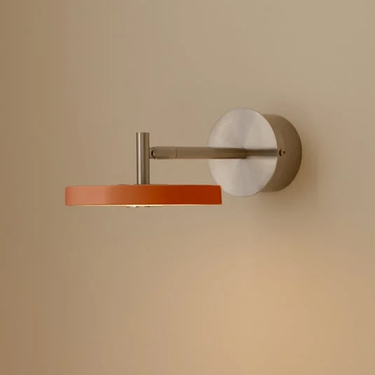 Aplique de pared LED UMAGE Asteria Short, naranja, acero, conexión directa