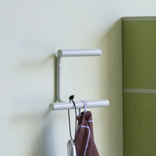 Perchero de pared Flip, gris claro, ancho 20 cm, metal