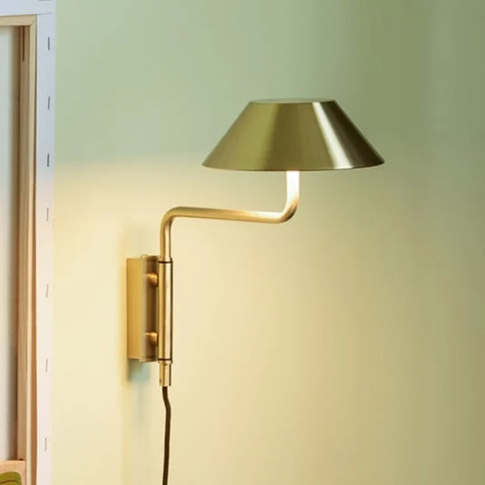 Aplique de pared LED COVER, color latón, profundidad de 30 cm, metal