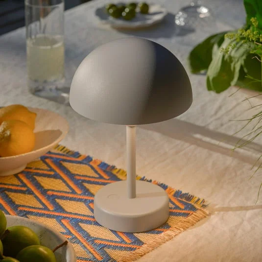 Lámpara de mesa LED recargable Ellen To-Go, gris, aluminio