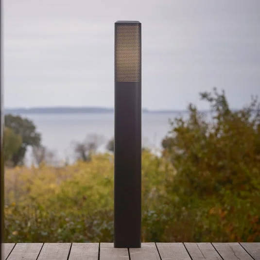 Bolardo luminoso Sidara 95 Seaside, negro, aluminio, IP44, E27