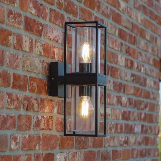 Aplique de exterior FLAIR, negra, 39 cm, 2 x E27, IP44