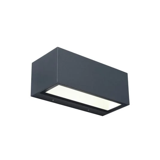 Aplique LED para exterior GEMINI, gris oscuro, 22 cm, IP54, luz hacia