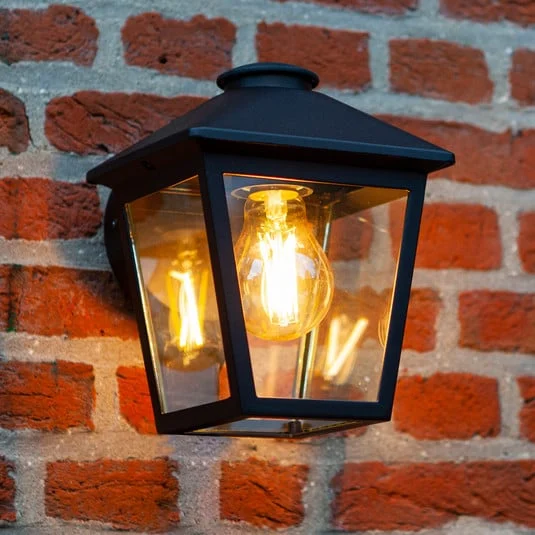 Aplique de exterior ZAGO, negra, 20 cm, metal, IP44, E27
