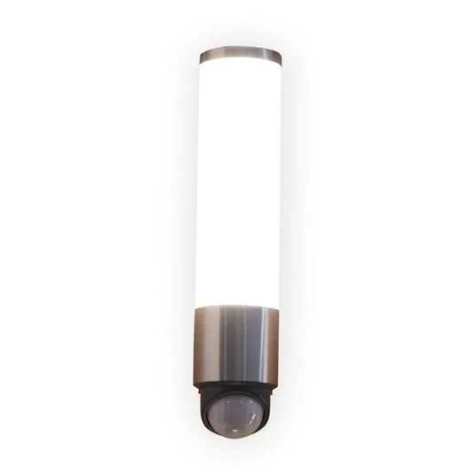 Aplique LED para exterior con sensor LED LEDA, acero inoxidable, altura 35 cm,