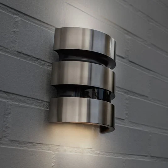 Aplique LED para exterior MAYA, acero inoxidable, altura 18 cm, IP44