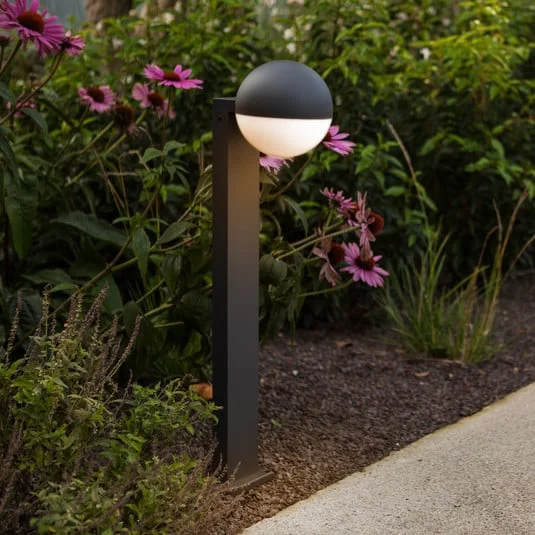 Bolardo luminoso LOOMA, gris oscuro, altura 70 cm, metal, IP54, E27