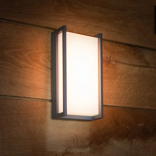 Aplique LED inteligente para exterior QUBO, gris oscuro, 22 cm, IP54, RGB, CCT