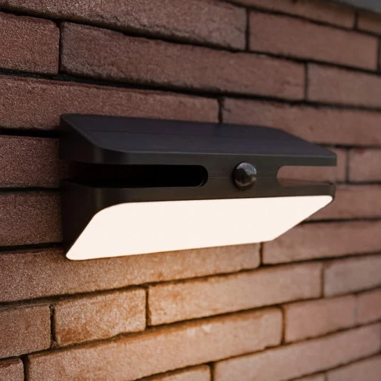 Aplique LED para exterior AERO, negro, 21 cm, con sensor, IP54