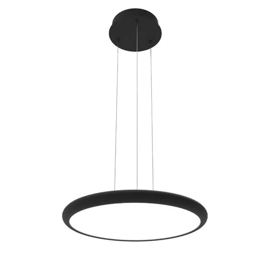 Lámpara colgante LED Benett, negra, Ø 50 cm, metal/acrílico