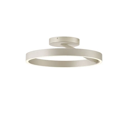 Lámpara LED de techo Saturn, Ø 40 cm, color crema y plata, metal