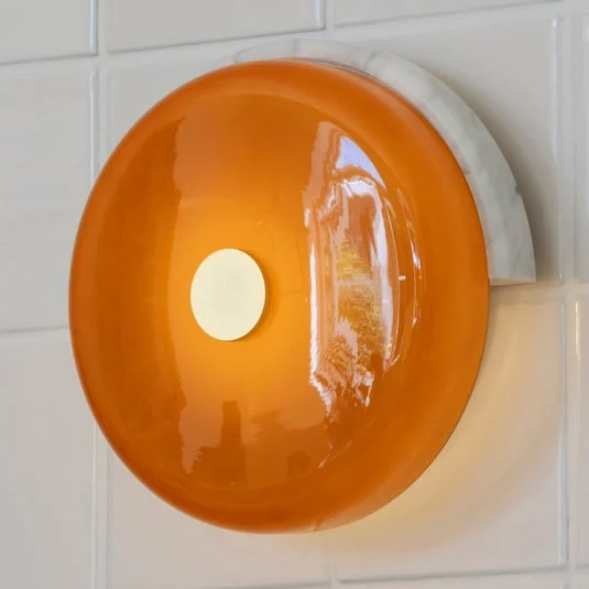 Aplique de pared LED Trip, verde/ámbar, mármol, cristal, 2700 K