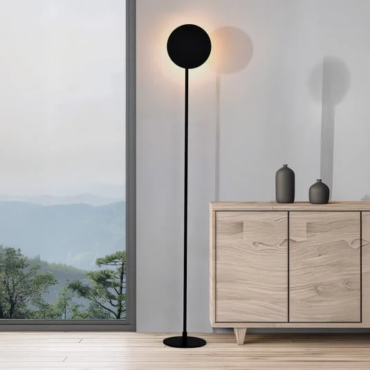 Lámpara de pie LED Isabel, negra, altura 168 cm, metal