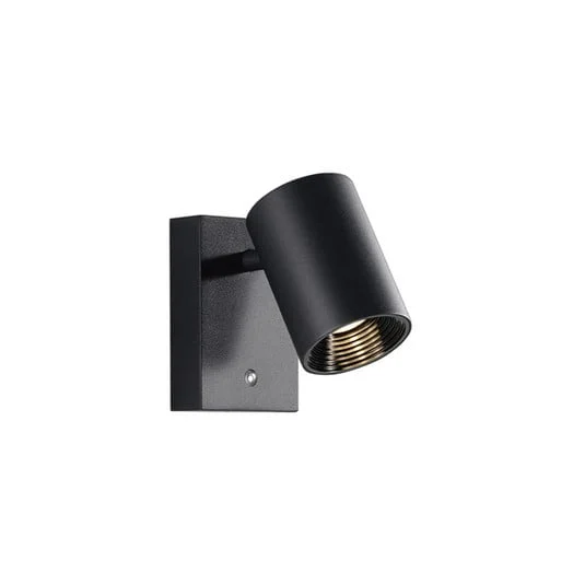 Aplique de pared LED Melina, negro, saliente de 12 cm, metal, atenuable